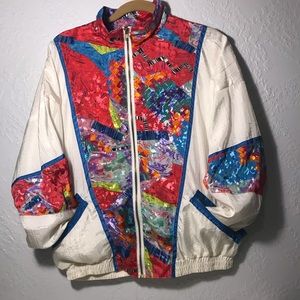 Solare Sporta Vintage rainbow colorful windbreaker